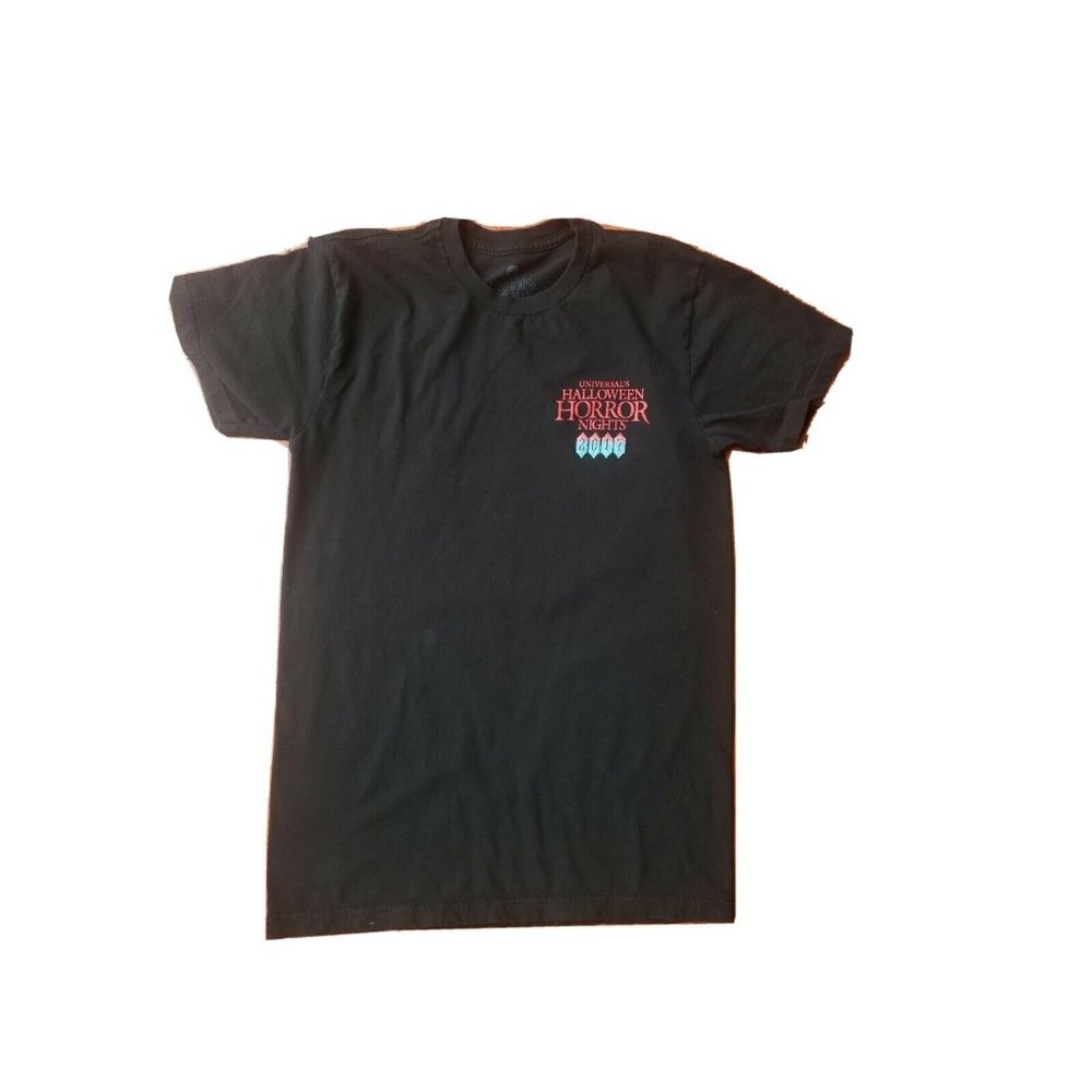 Halloween Horror Nights 2017 Fear Adult Small Black Crew Neck Tee Shirt Black